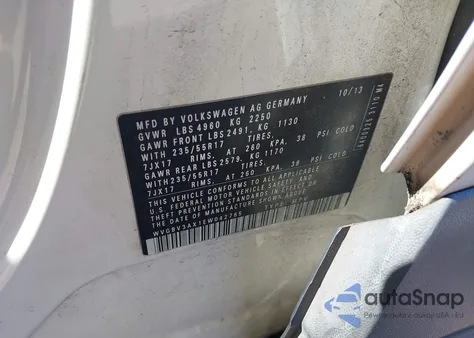 2014 Volkswagen Tiguan Se из США, поврежденный, VIN WVGBV3AX1EW042765